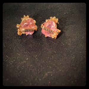 Juicy Couture Pink Heart Shaped Crystal Studs
